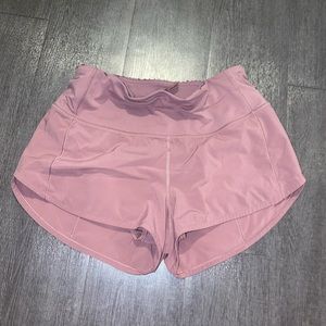Mauve Lululemon high rise shorts